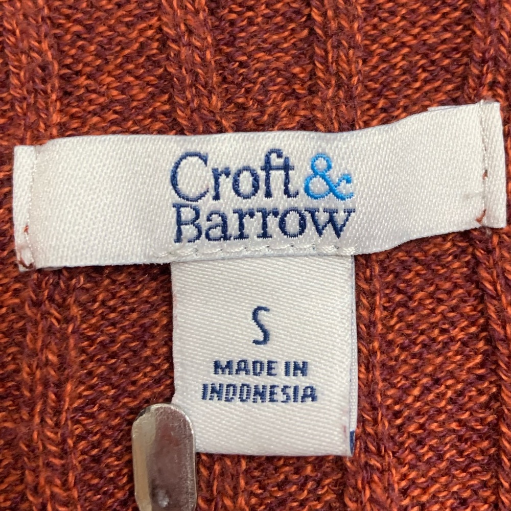 Rust Croft&Barrow V-Neck Ribbed Sweater - Picture 6 of 6